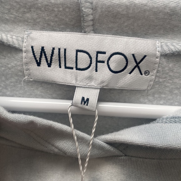 NWT 🩵 Wildfox Raw Hem Crop Hoodie. Medium. - Picture 7 of 9